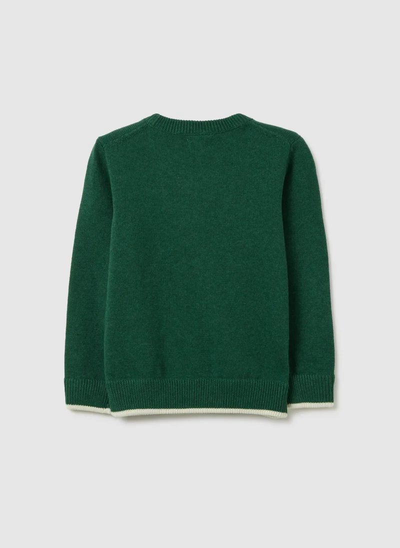 Ovs OVS Kids' Green Oversized Pure Cotton Jumper